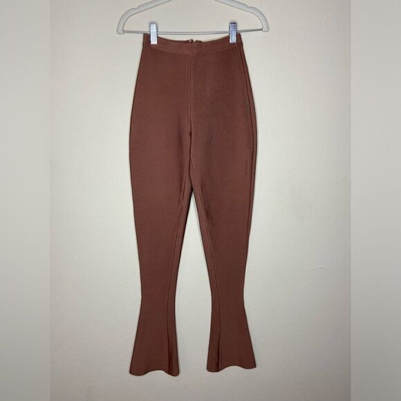 House of CB Gloriett Brown Pants High Rise Bandage Trousers Leggings Size XS - Picture 9 of 11